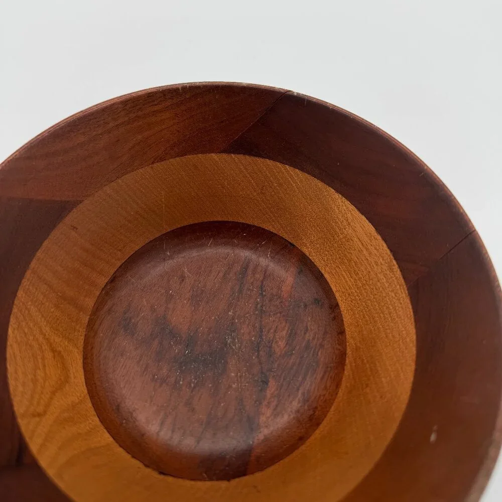 Woodpecker Woodware Bowls Set of 3 MCM Wood Vintage 6
